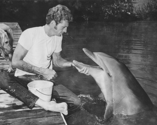 Ric O’Barry and bottlenose dolphin Kathy, 1968.